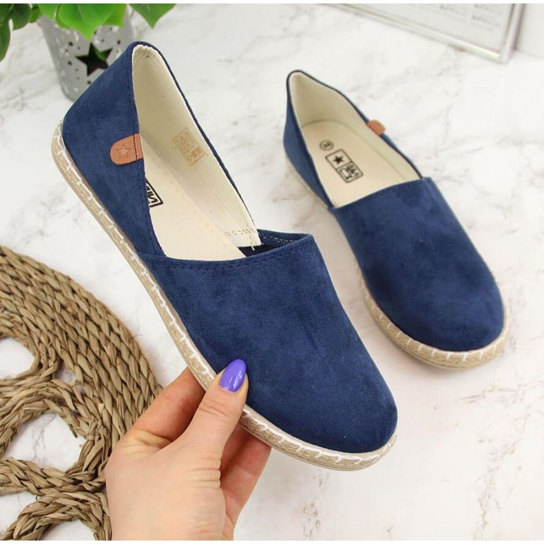 Espadrile cu decupaje.Noutati W EVE270C bleumarin albastru marin 1