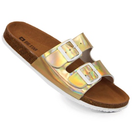 Papuci cu catarame Big Star W HH274896 aurii de aur 1
