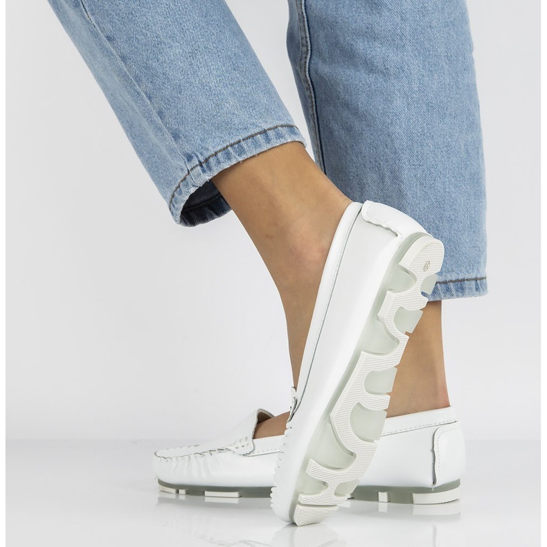 Mocasini de dama din piele Filippo DP2037 alb 7