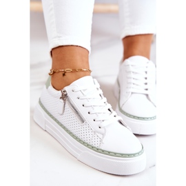 FB2 Pantofi sport pe platforma Louisa albă și verde 1