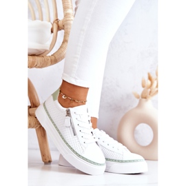 FB2 Pantofi sport pe platforma Louisa albă și verde 2