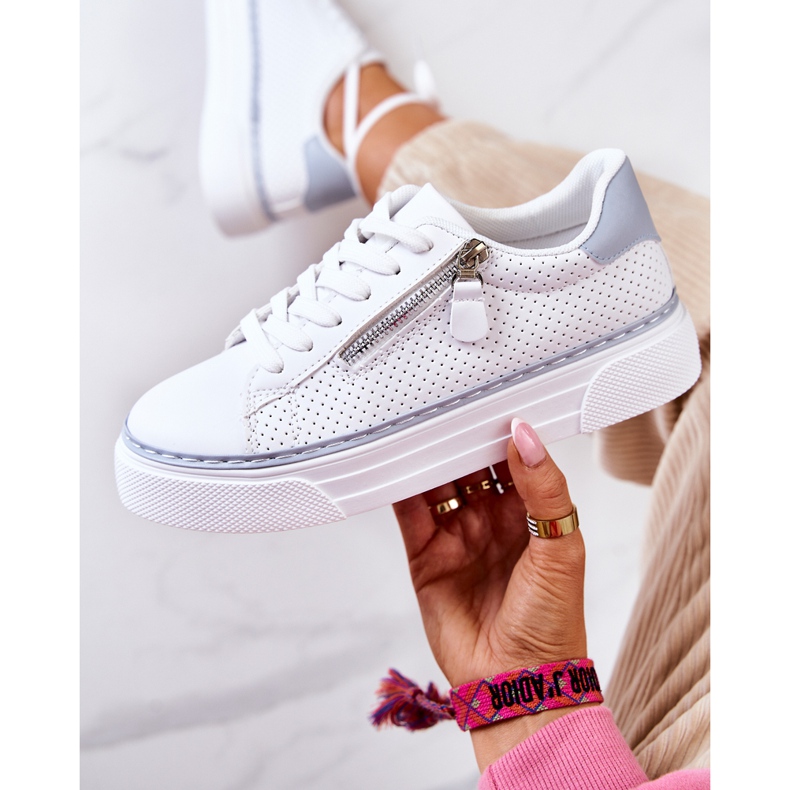 FB2 Pantofi sport pe platforma Louisa albă și albastră albastru 1