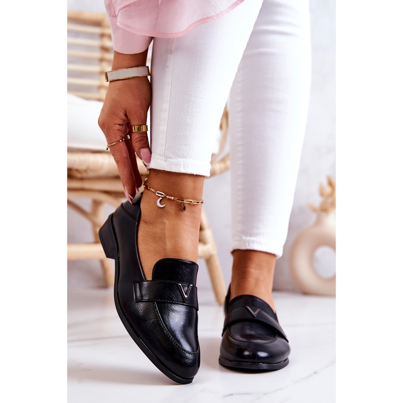 Vinceza Pantofi negri din piele Sherilyn negru 2