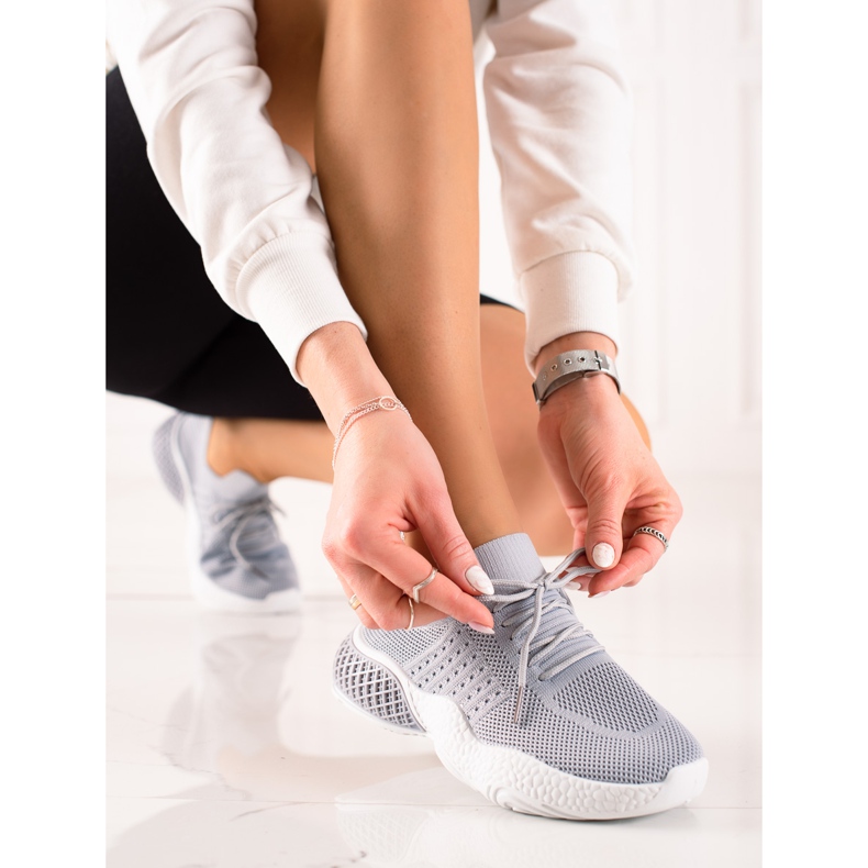 TRENDI Pantofi sport legați gri 1 TRENDI Pantofi sport legați gri 1