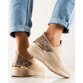 Filippo Adidași alunecați din piele bej maro 1