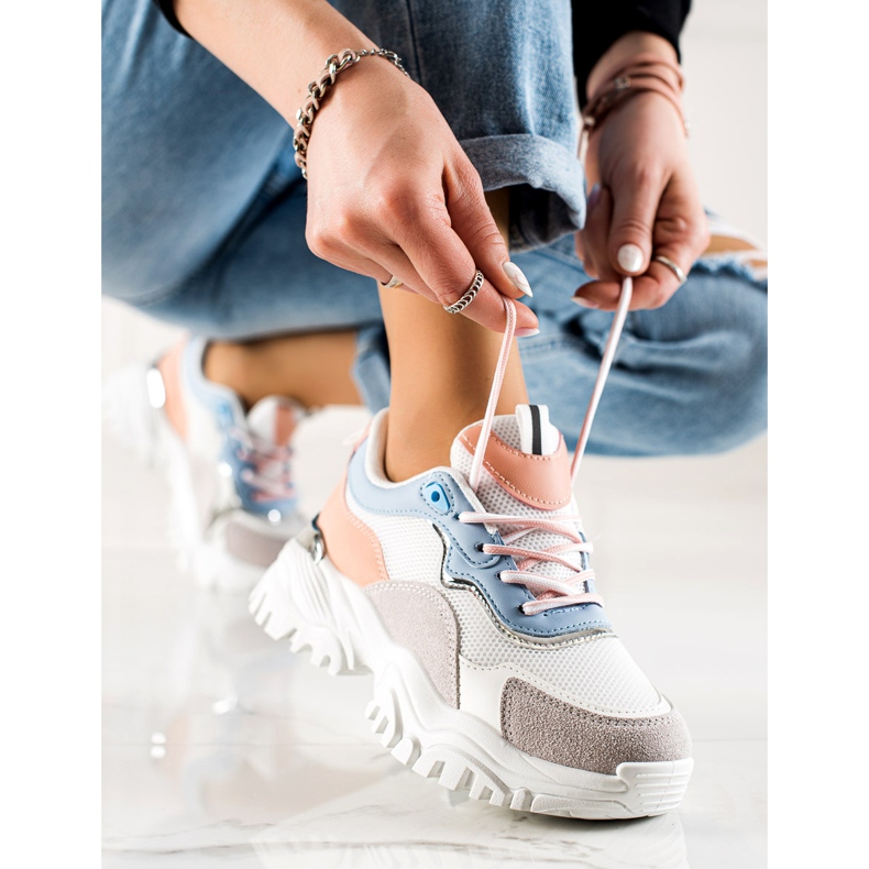 TRENDI Adidași de modă alb multicolor 1