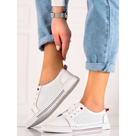 Goodin Adidași din piele ajurată alb 1