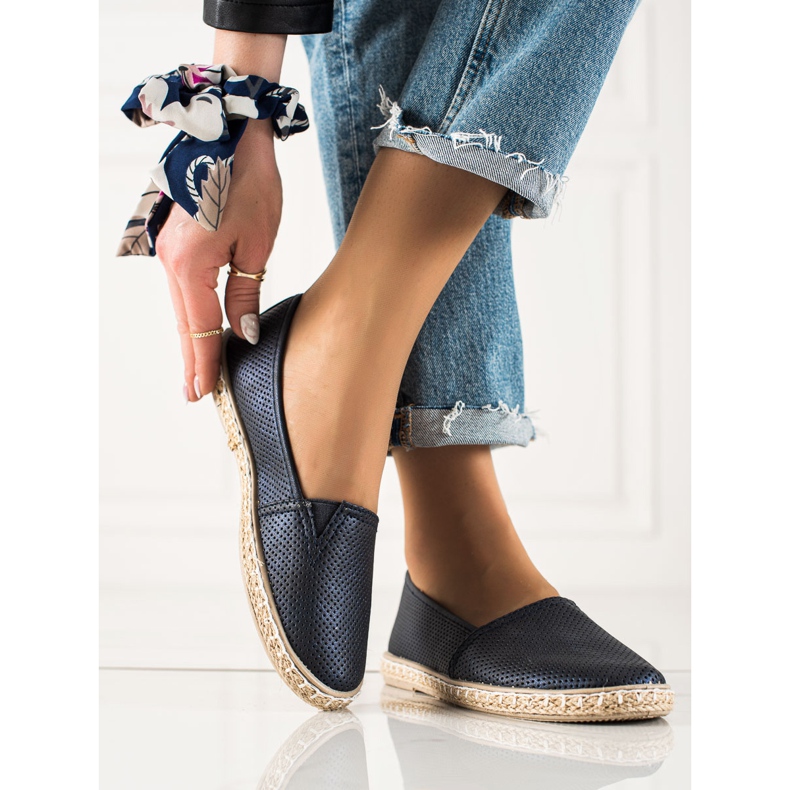 TRENDI Espdryle confortabil cu piele ecologică albastru marin 1 TRENDI Espdryle confortabil cu piele ecologică albastru marin 1