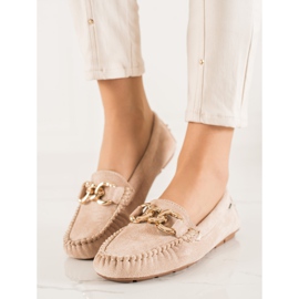 Goodin Mocasini Clasici Cu Ornament bej 2