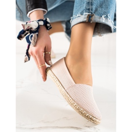 TRENDI Espadrile confortabile din piele ecologică roz 1