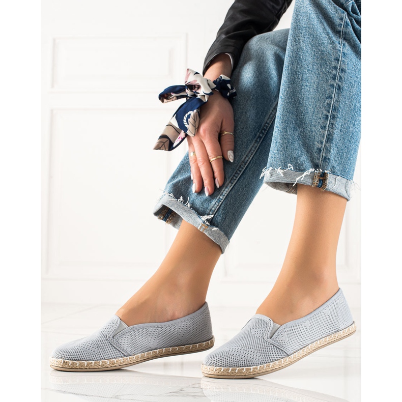TRENDI Espadrile casual alunecoase gri 2