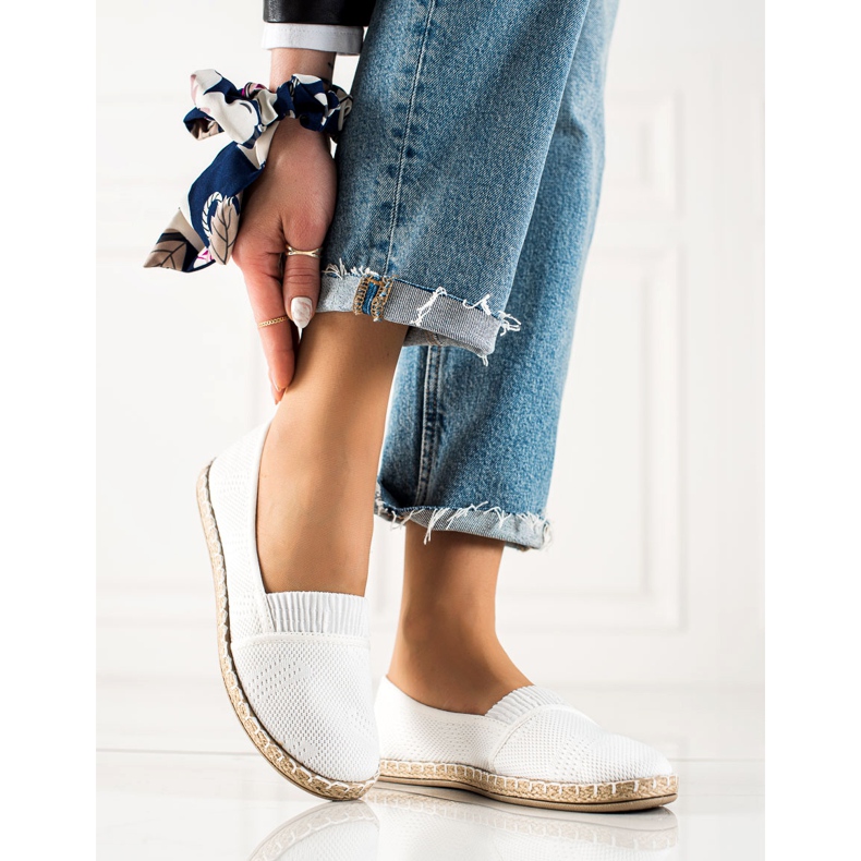 TRENDI Espadrile albe casual 1