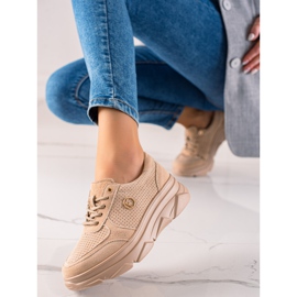 Filippo Adidași din piele bej maro 1