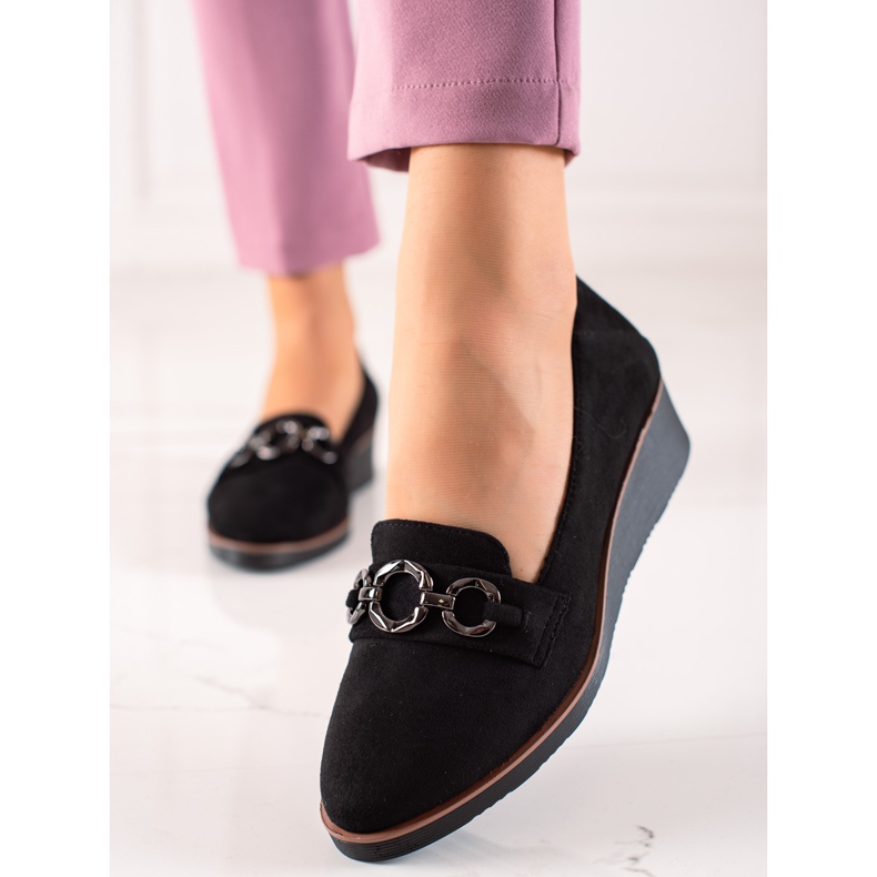 Pantofi din piele intoarsa VINCEZA negru 1