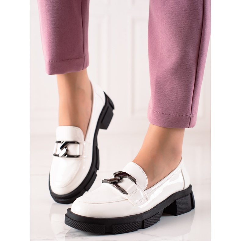 Goodin Mocasini Cu Piele Eco Pe Platforma alb 1