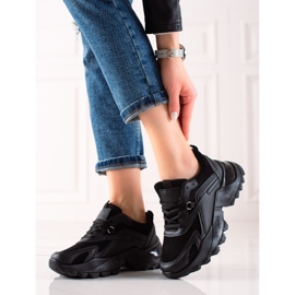 TRENDI Adidași de modă negri negru 1