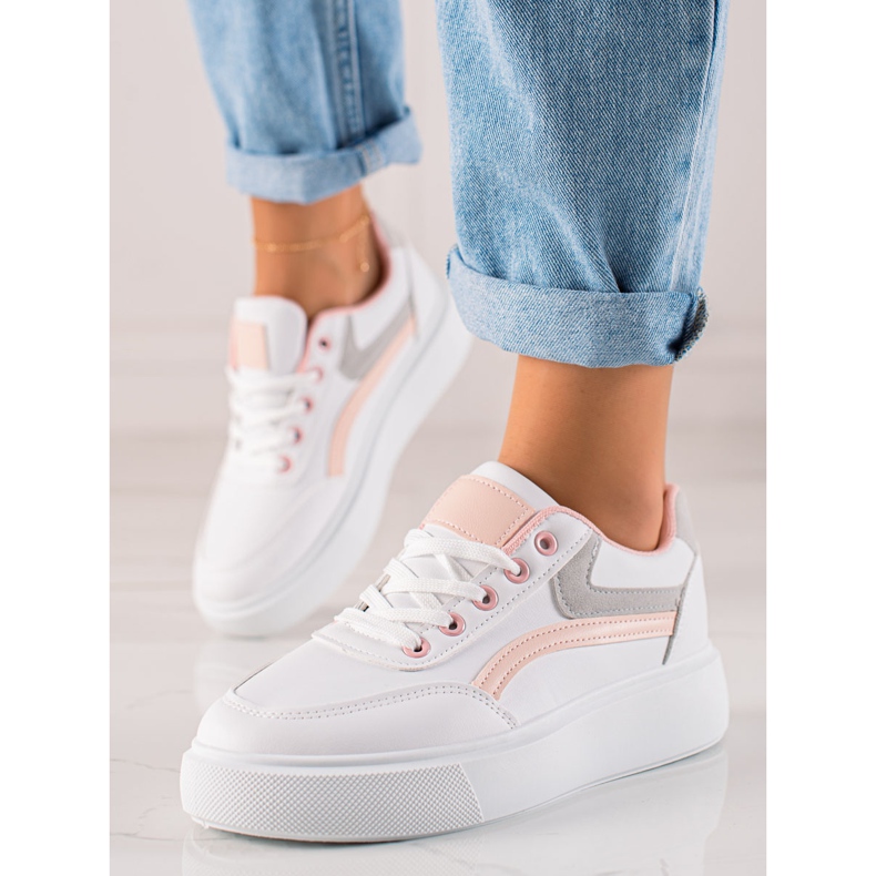 Weide Pantofi Casual Pe Platformă alb 2