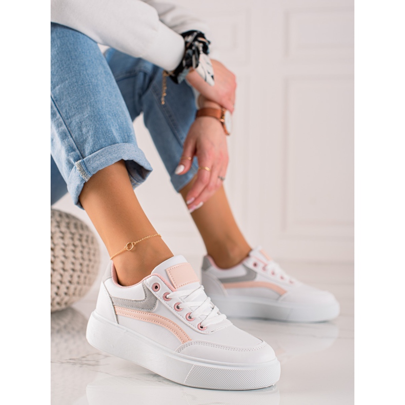 Weide Pantofi Casual Pe Platformă alb 1