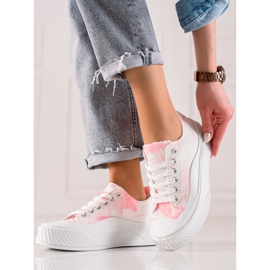 Seastar Adidași la modă pe o platformă largă alb 2