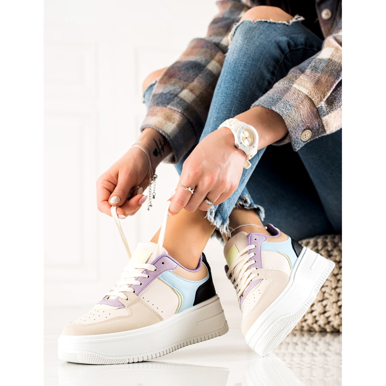 TRENDI Adidasi colorați la modă bej multicolor 1