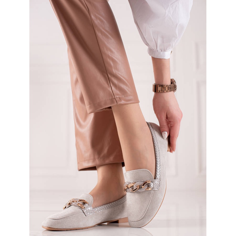 Small Swan Mocasini gri eleganti 1 Small Swan Mocasini gri eleganti 1