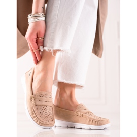 Goodin Mocasini cu model ajurat bej 1 Goodin Mocasini cu model ajurat bej 1