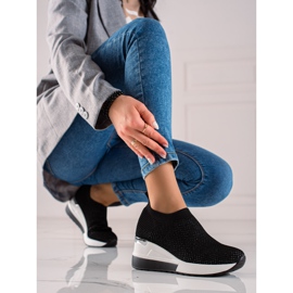 TRENDI Adidași eleganți cu pană negru 2