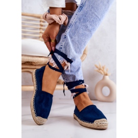 FB1 Ismanne Espadrile din piele intoarsa bleumarin Legate albastru marin 2