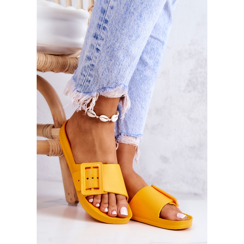 Papuci de damă Big Star cu cataramă FF274A393 Portocaliu portocale 1