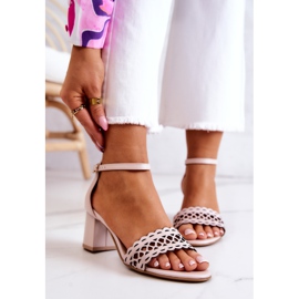 Lewski Shoes Sandale Piele Ajurata Lewski 2869/2 Bej Perlat 2