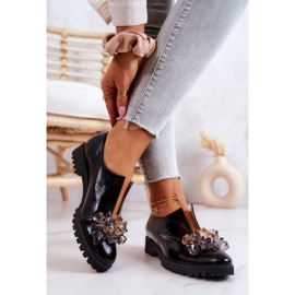 PA2 Pantofi Eleganti De Piele Cu Decorat Cindy Negru 2