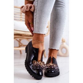 PA2 Pantofi Eleganti De Piele Cu Decorat Cindy Negru 1