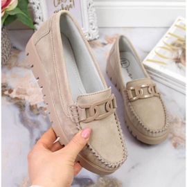 Mocasini pe platforma Filippo W PAW314B bej 1