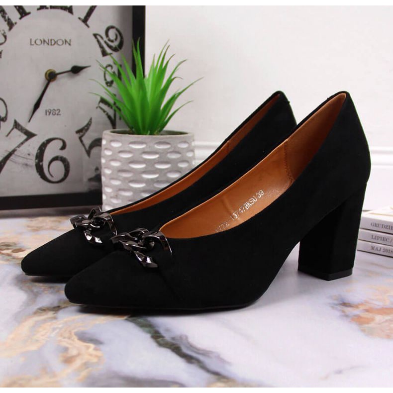 Pompi pe post de piele intoarsa Vinceza W JAN80A negru 2