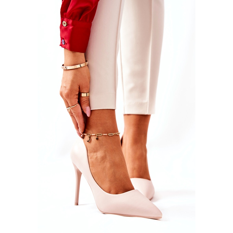 WS1 Stilettos Piele In Spitz Bej Hanne 2