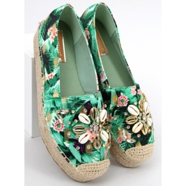 Espadrile cu scoici Manami Flower Green verde 1 Espadrile cu scoici Manami Flower Green verde 1