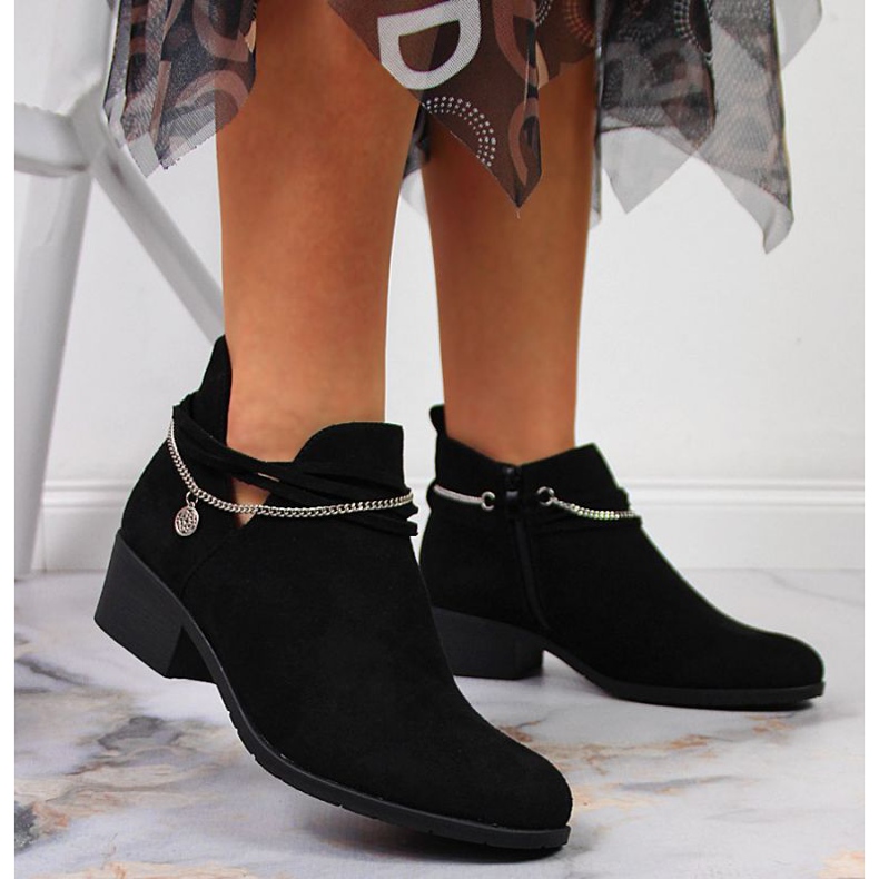 Cizme negre cu lant Filippo W PAW318A negre negru 2