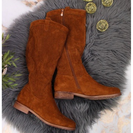 Cizme de primăvară ajurate S. Barski W OLI139B cămilă maro 2 Cizme de primăvară ajurate S. Barski W OLI139B cămilă maro 2