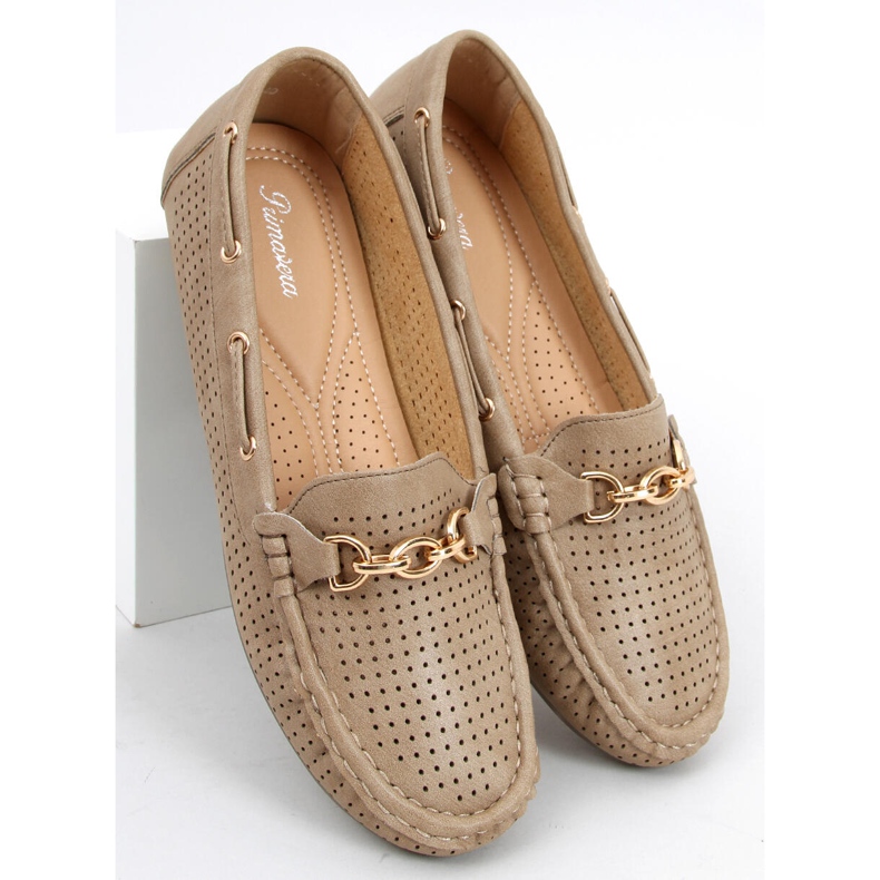 Mocasini de dama Nisa Khaki bej 2