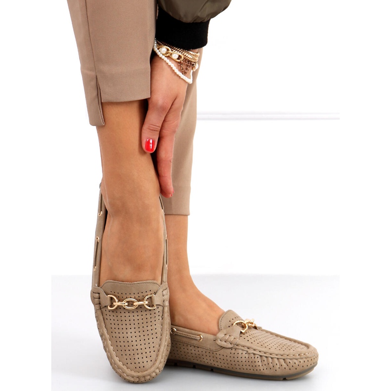 Mocasini de dama Nisa Khaki bej 1