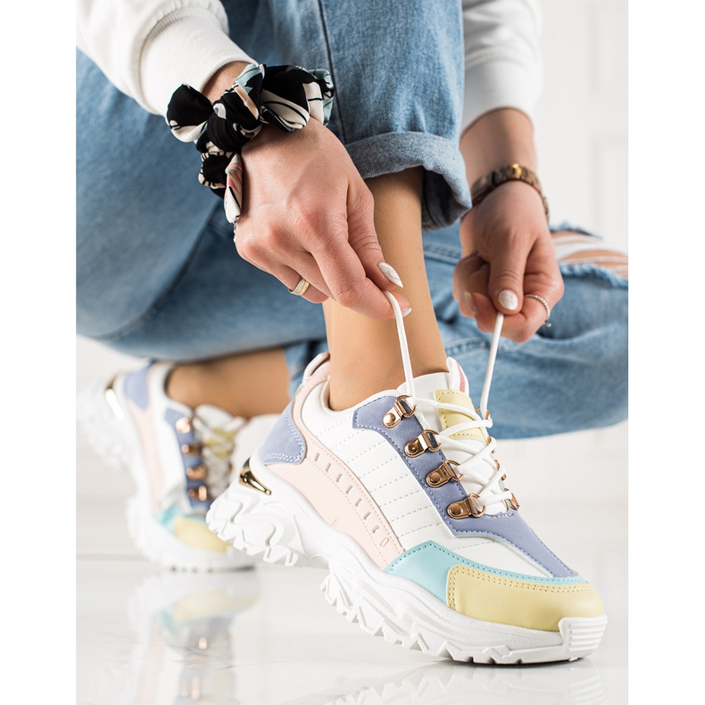 TRENDI Adidași colorat elegant alb multicolor 1