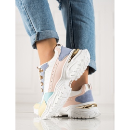 TRENDI Adidași colorat elegant alb multicolor 4