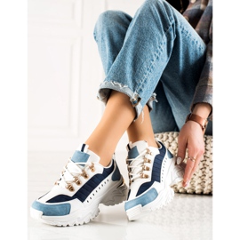 TRENDI Adidași colorat elegant alb albastru 1 TRENDI Adidași colorat elegant alb albastru 1