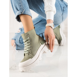 Seastar Pantofi înalți la modă pe platformă verde 2