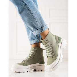 Seastar Pantofi înalți la modă pe platformă verde 1