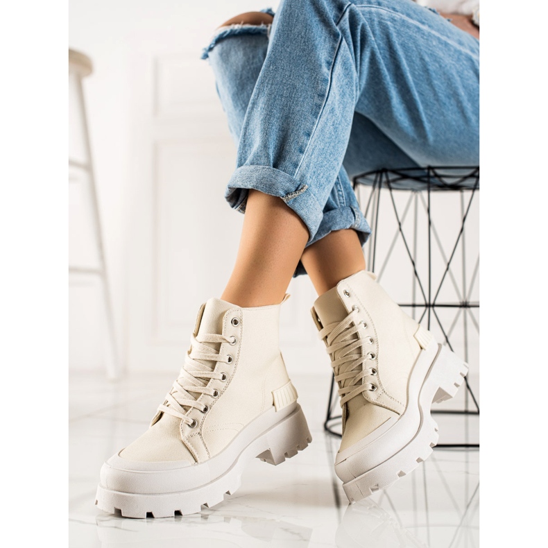 Seastar Pantofi înalți la modă pe platformă bej 1