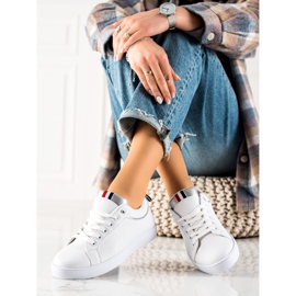 TRENDI Pantofi sport clasici din piele ecologica alb 1
