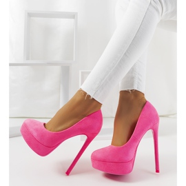 Pompe roz neon pe toc stiletto Lorine 1