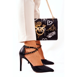 WS1 Stilettos cu dungi Jeturi negre Remmes negru 1