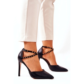 WS1 Stilettos cu dungi Jeturi negre Remmes negru 4